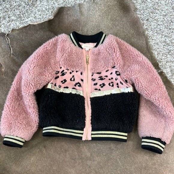 Baby Sara Faux Fur Color Blocked Bomber Jacket - Picture 2 of 9